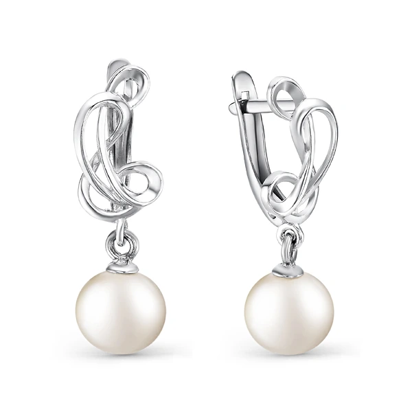 Серьги из серебра с жемчугом