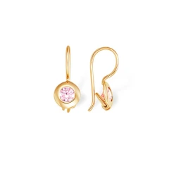 Серьги из красного золота 585 пробы с фианитами