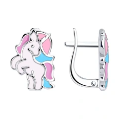 Серьги из серебра с эмалью