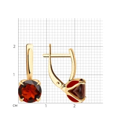 Серьги из красного золота с гранатами