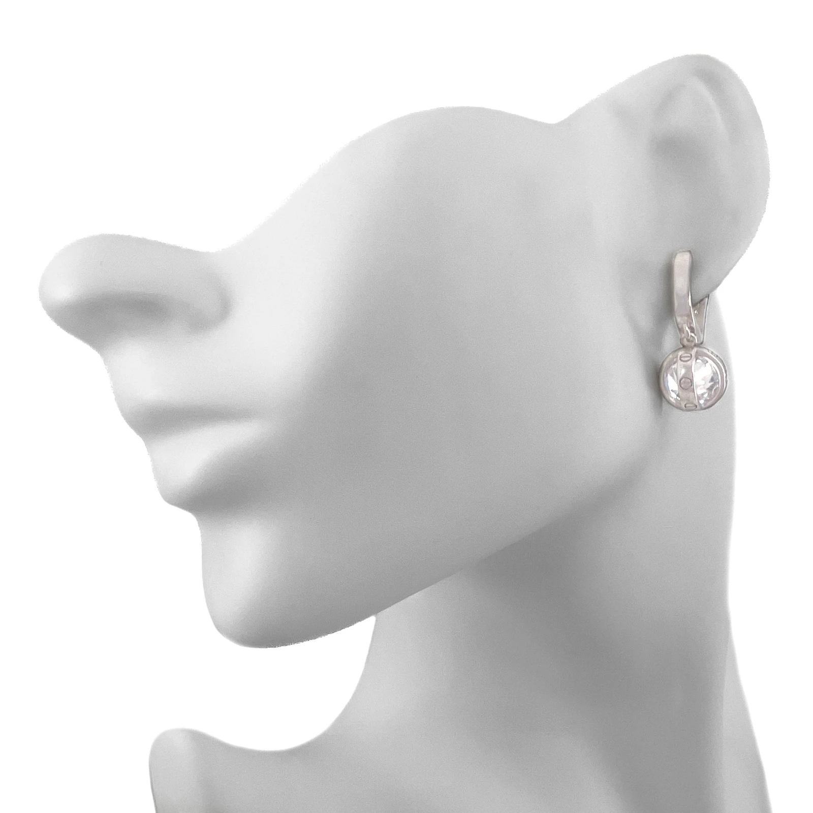 Серьги из серебра с цирконом
