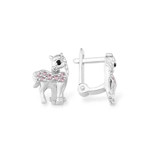 Серьги из серебра с фианитами