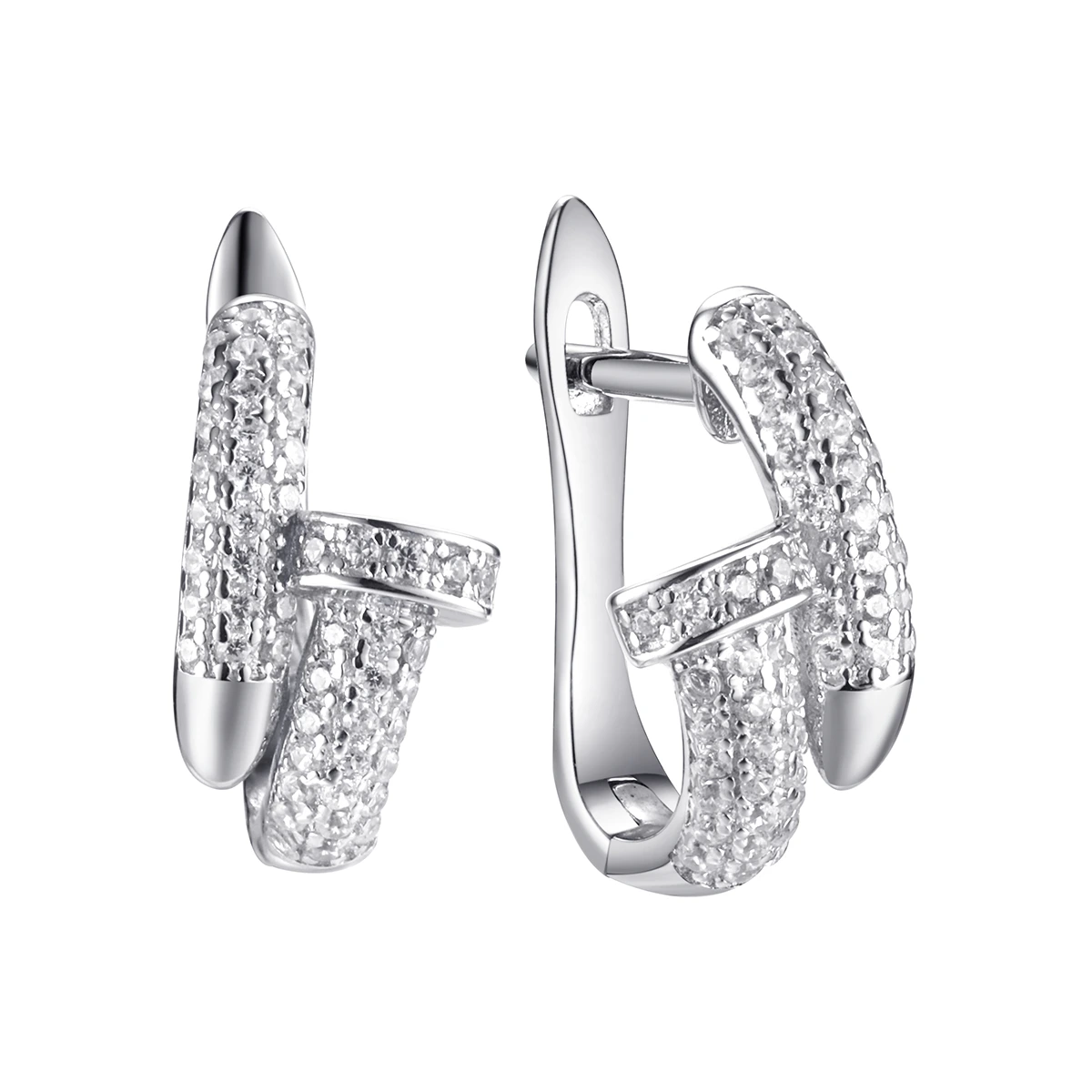 Серьги из серебра с фианитами