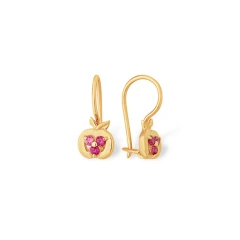 Серьги из красного золота 585 пробы с фианитами