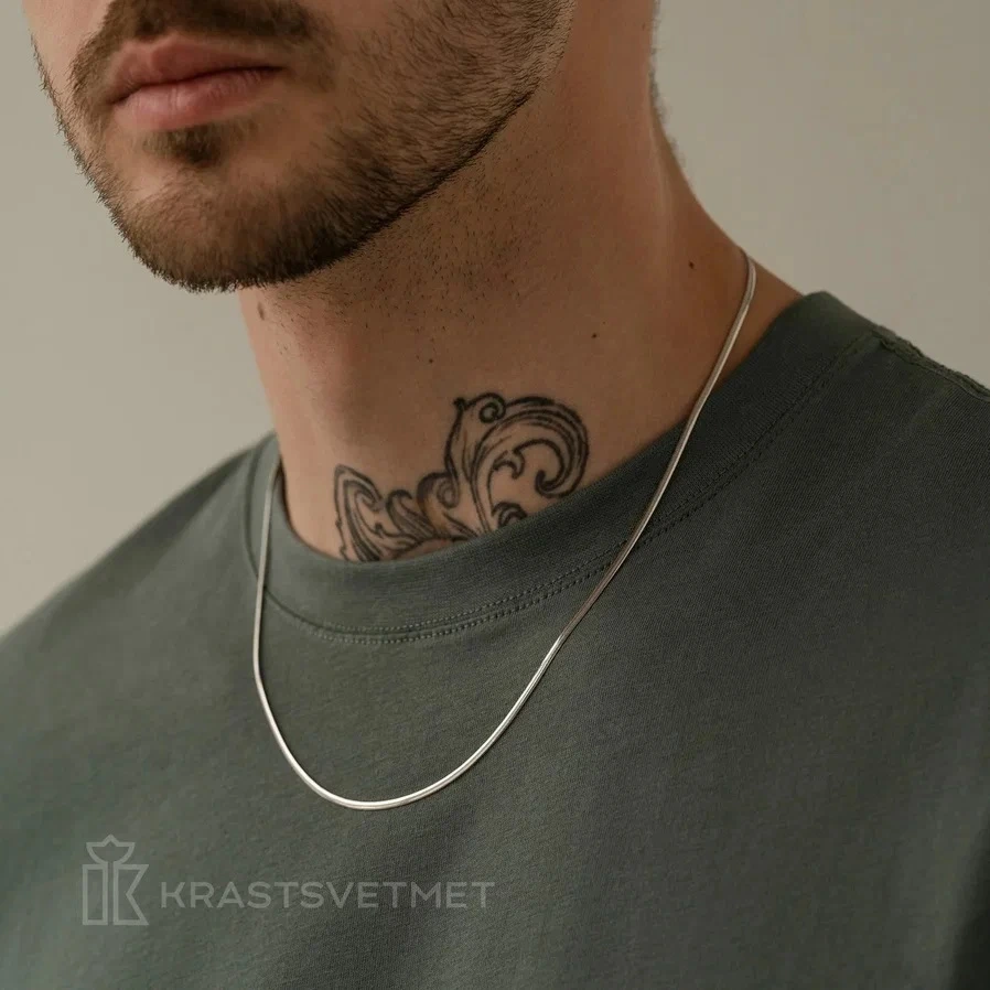 Цепь из серебра 925, плетение «Снейк»