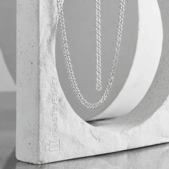 Цепь из серебра 925, плетение «Ромб двойной»
