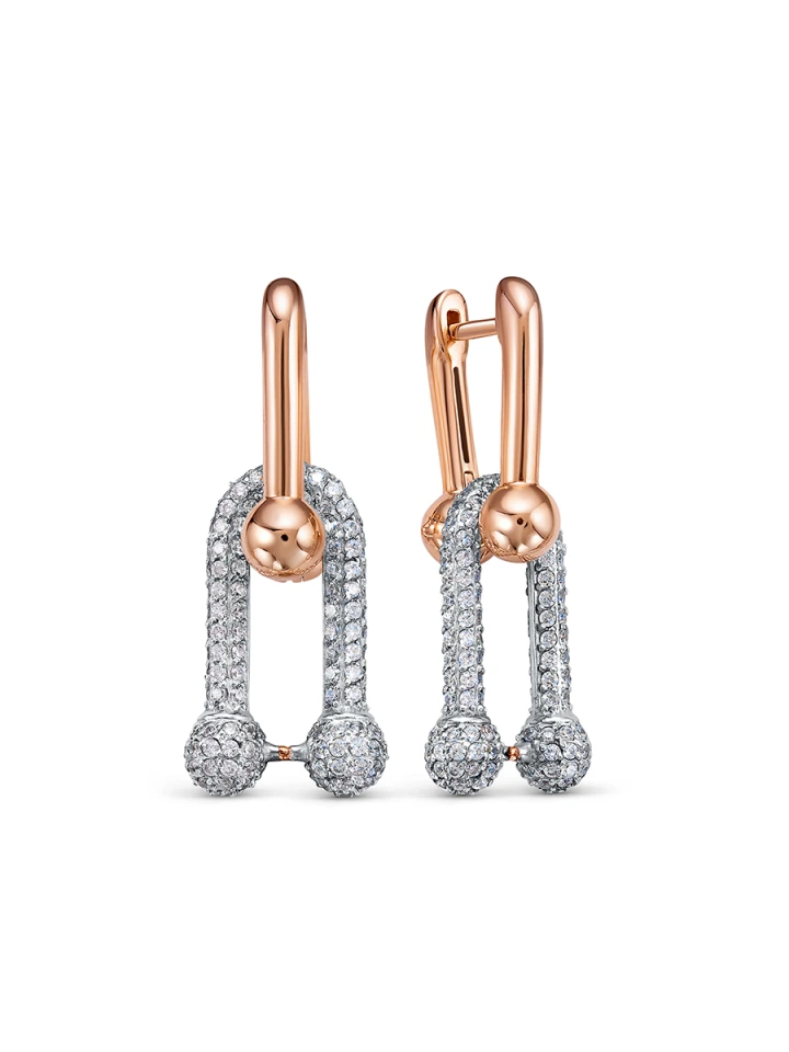 Серьги из золота с фианитами