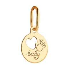 Подвеска «Baby» из красного золота 585 пробы