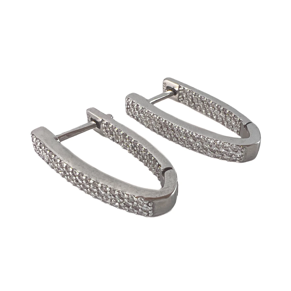 Серьги из серебра с фианитами