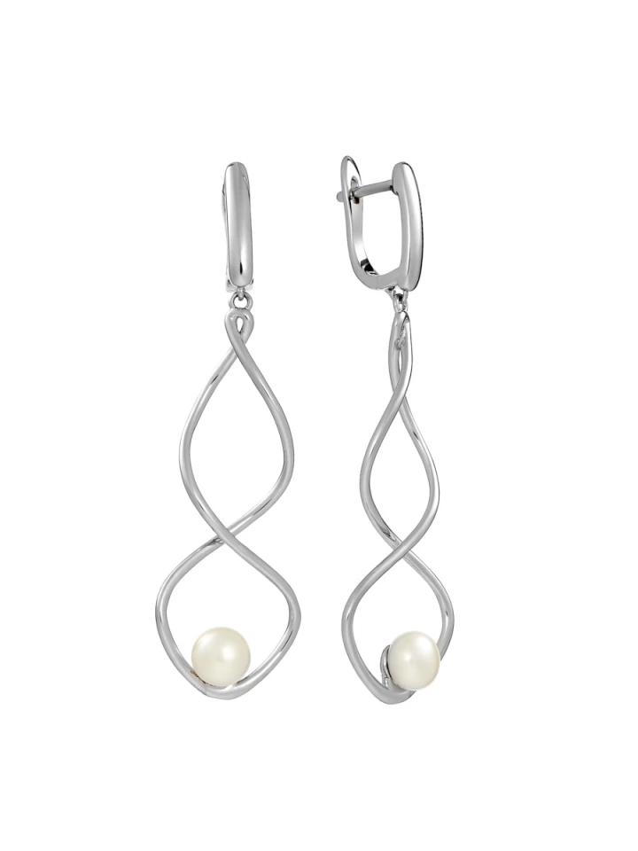 Серьги из серебра с жемчугом
