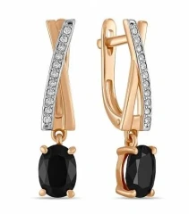 Серьги из золота с бриллиантами и сапфирами