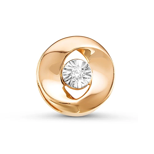 Подвеска из красного золота с бриллиантом