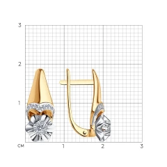 Серьги из красного золота с бриллиантами