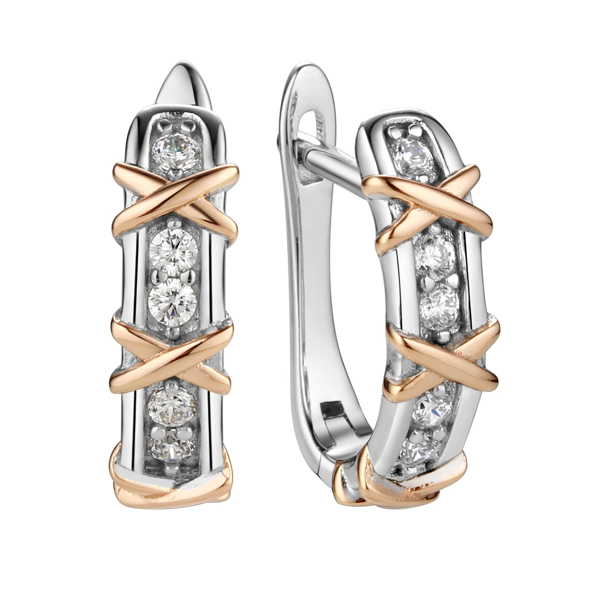 Серьги из серебра с фианитами