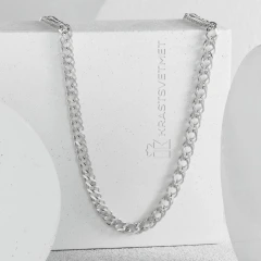 Цепь из серебра 925, плетение «Ромб двойной»