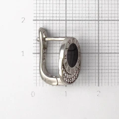 Серьги из серебра с цирконами и эмалью