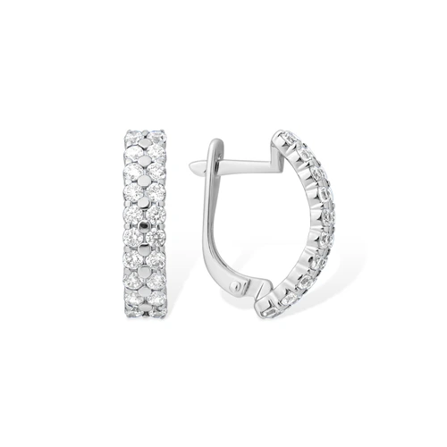 Серьги из серебра с фианитами