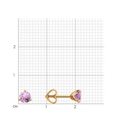 Серьги из красного золота с аметистами