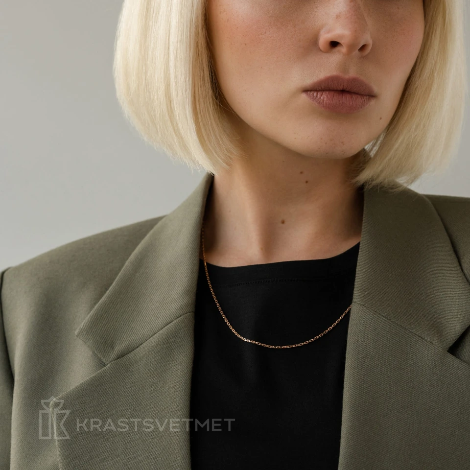 Цепь из красного золота 585, плетение «Якорь»