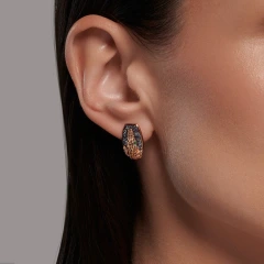 Серьги из красного золота с миксом камней