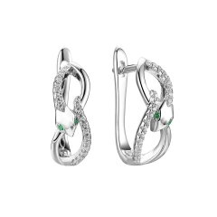 Серьги из серебра с фианитами