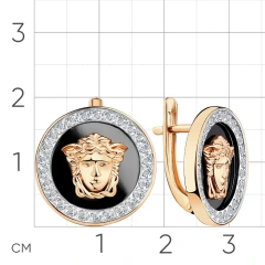 Серьги из красного золота с фианитами