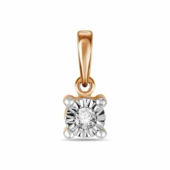 Подвеска из красного золота с бриллиантом