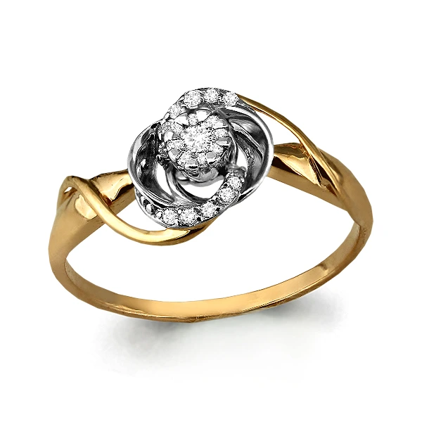 Кольцо из красного золота с бриллиантами