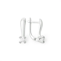 Серьги из серебра с фианитами