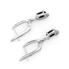 Серьги из серебра с корундами и цирконием