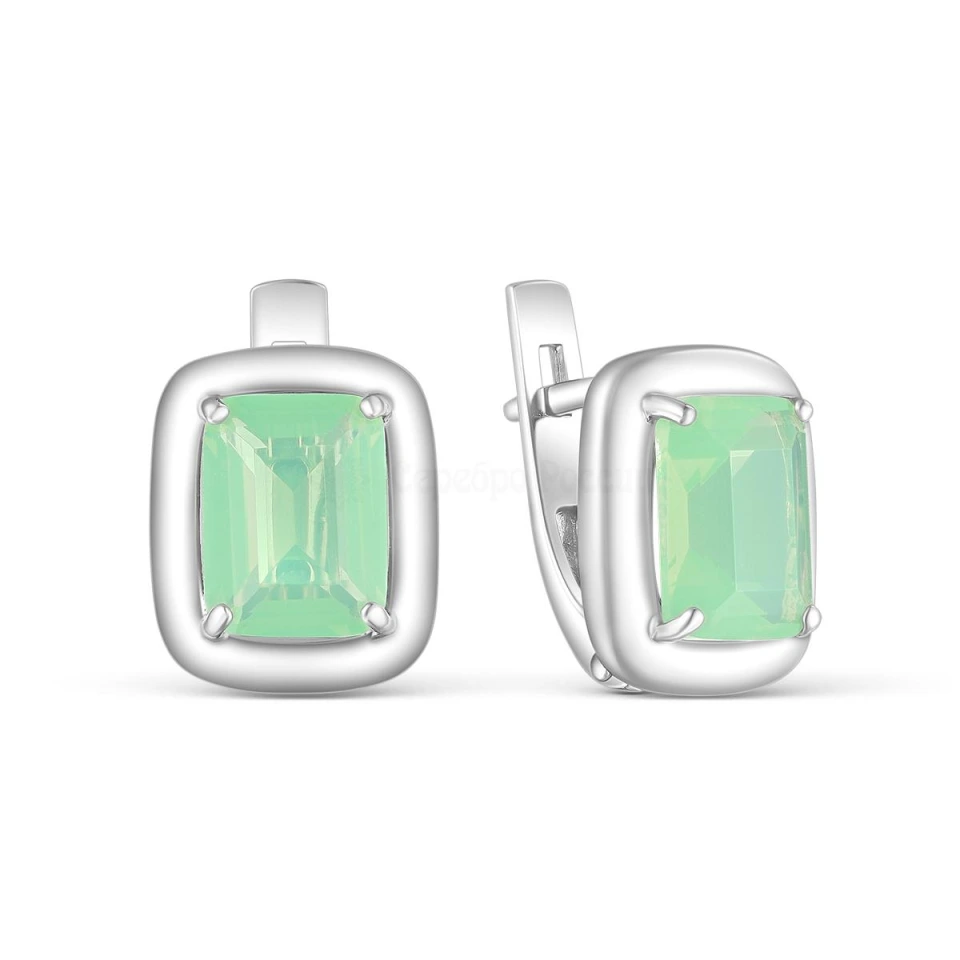 Серьги из серебра с кварцем