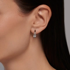 Серьги из красного золота с топазами и фианитами