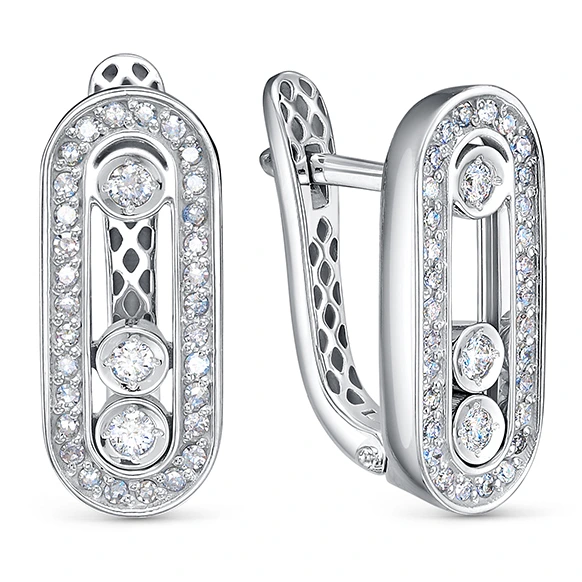 Серьги из белого золота с бриллиантами