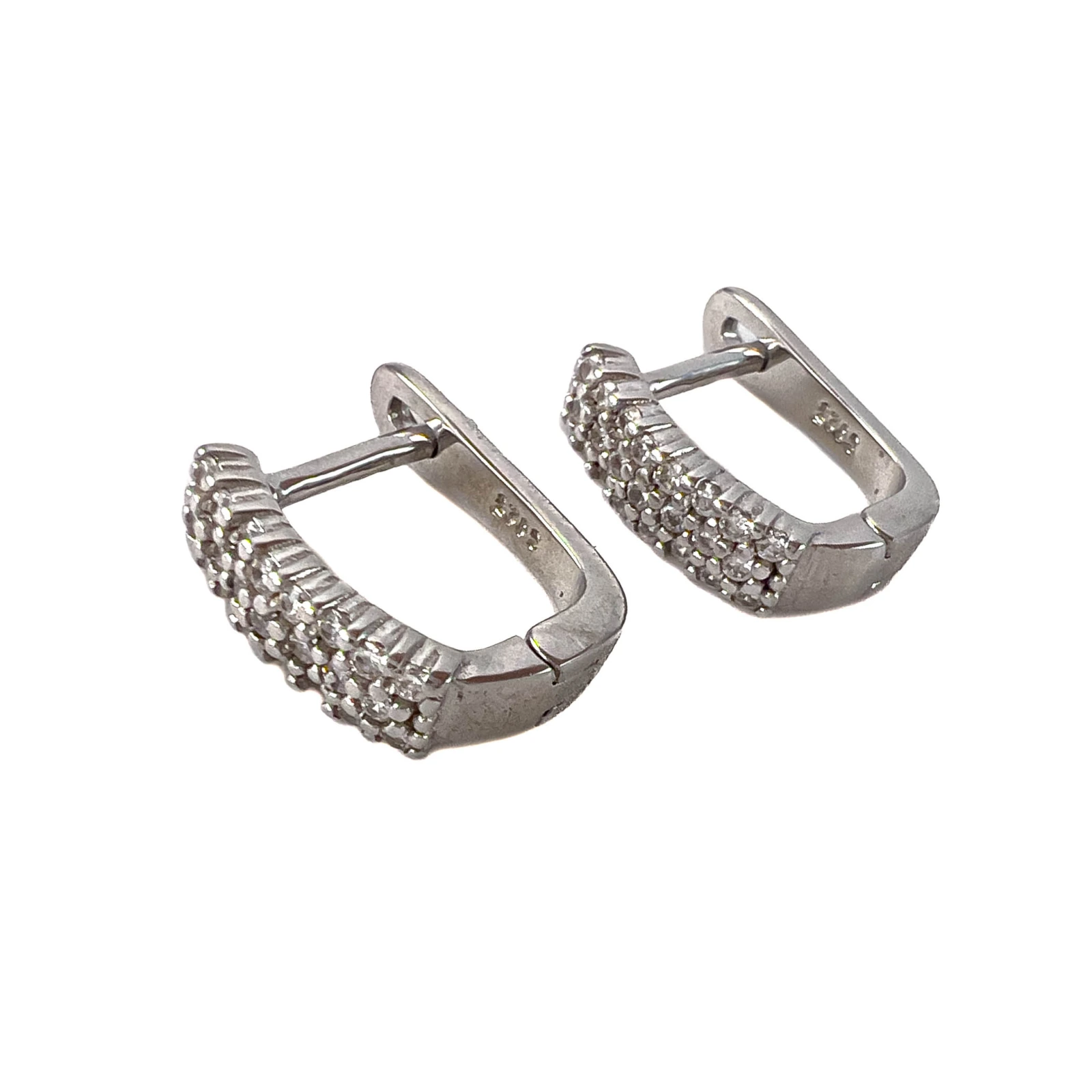 Серьги из серебра с фианитами