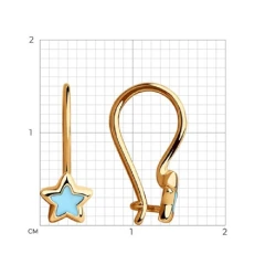 Серьги из красного золота 585 пробы с эмалью