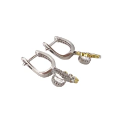 Серьги из серебра с цирконом