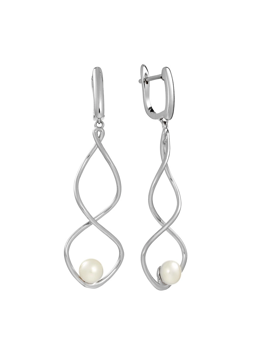 Серьги из серебра с жемчугом
