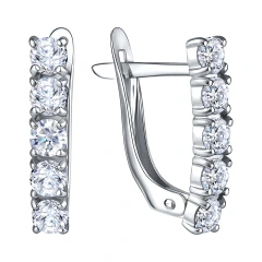 Серьги из серебра с фианитами