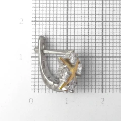 Серьги из серебра с цирконом и позолотой