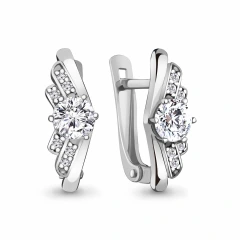 Серьги из серебра с фианитами