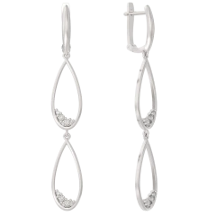 Серьги из серебра с фианитами