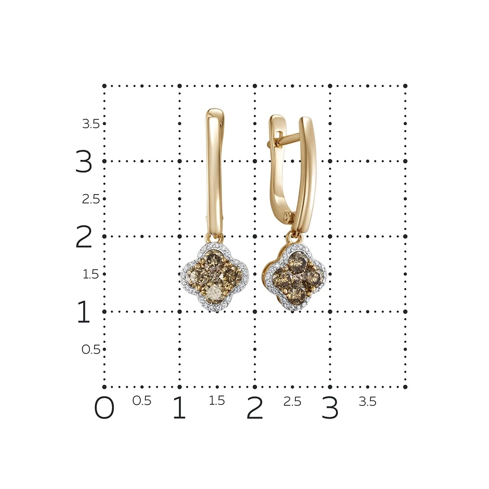 Серьги из красного золота с бриллиантами