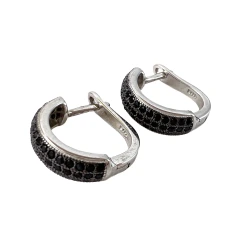 Серьги из серебра с фианитами