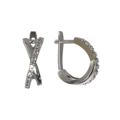 Серьги из серебра с фианитами