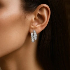 Серьги из белого золота с фианитами