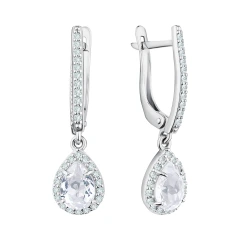 Серьги из серебра с фианитами