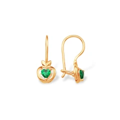 Серьги из красного золота 585 пробы с фианитами