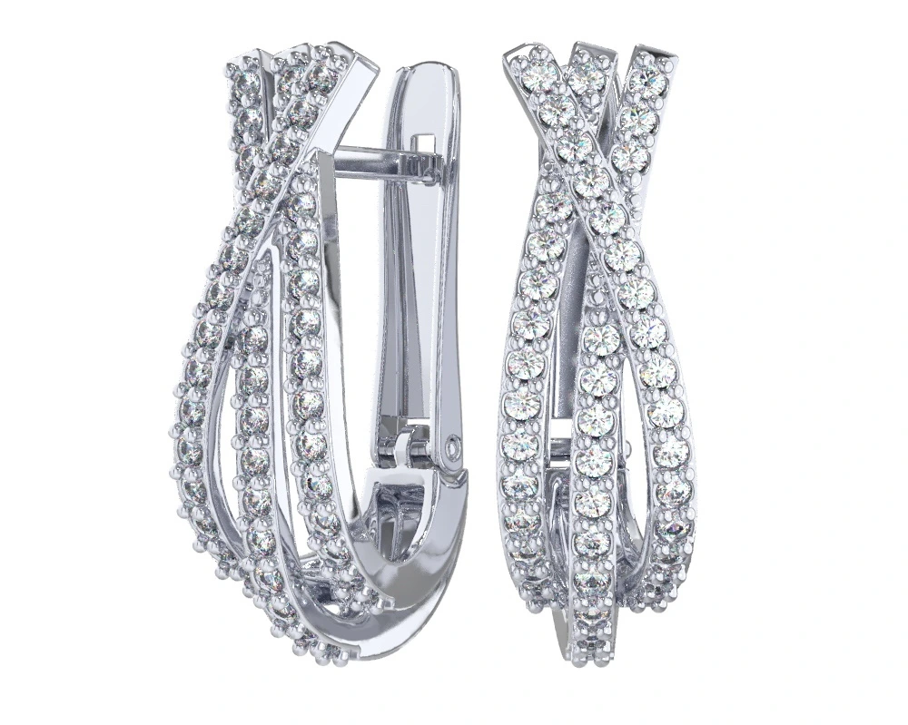 Серьги из серебра с фианитами