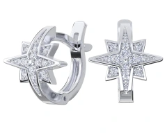 Серьги из серебра с фианитами