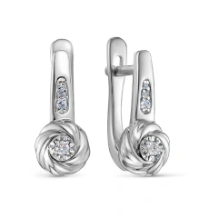 Серьги из белого золота с бриллиантами